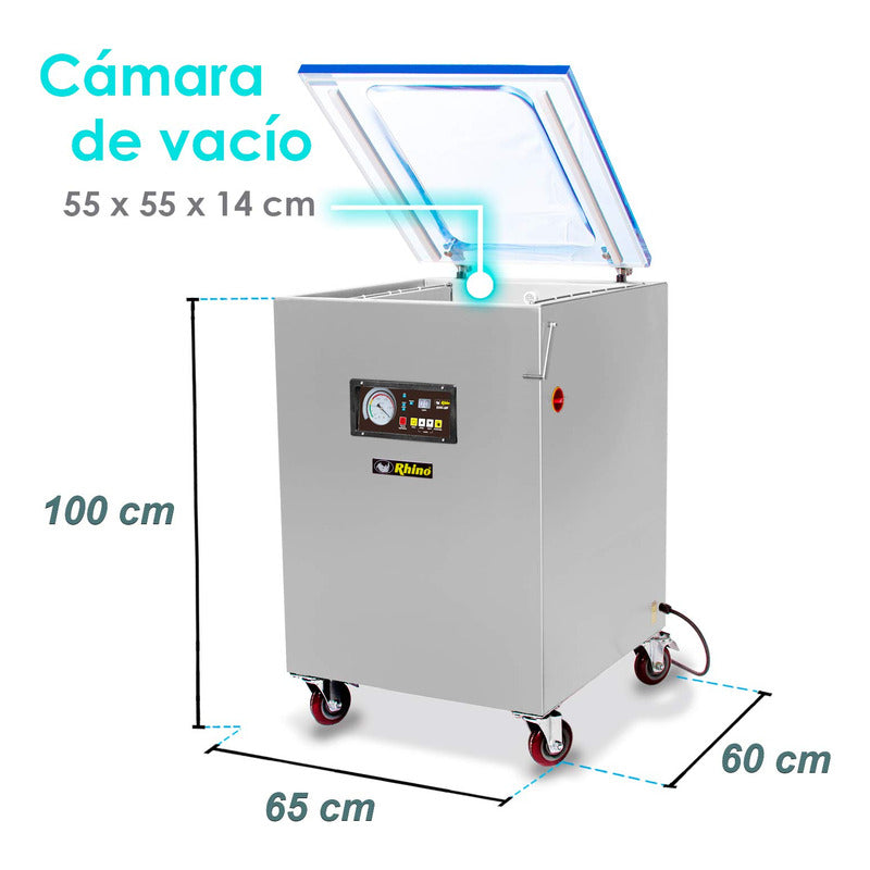 Empacadora Al Vacío Rhino Evac-20p Doble Barra Sellado 51 Cm