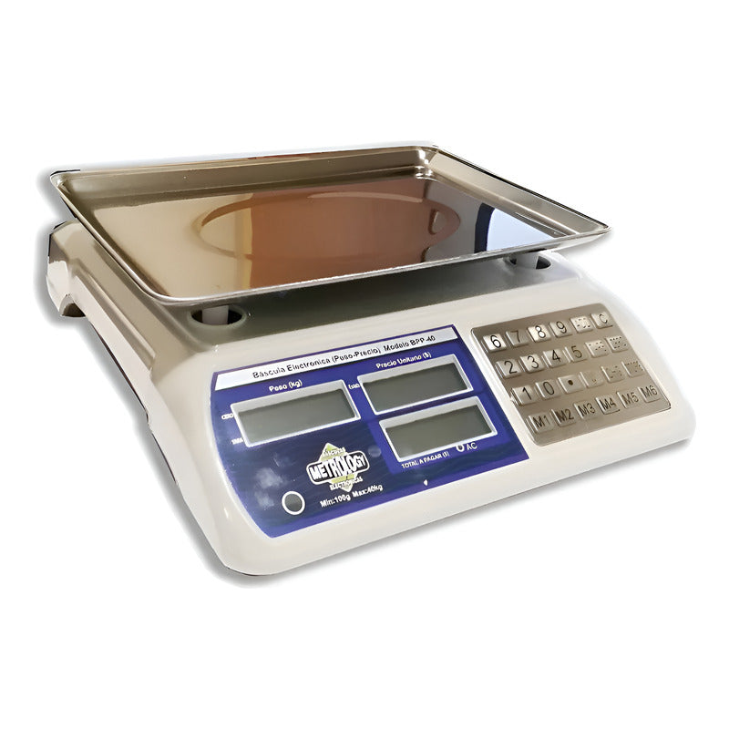 Báscula Comercial Digital Metrology Bpp-40 Kg Blanca Reyfri Blanco