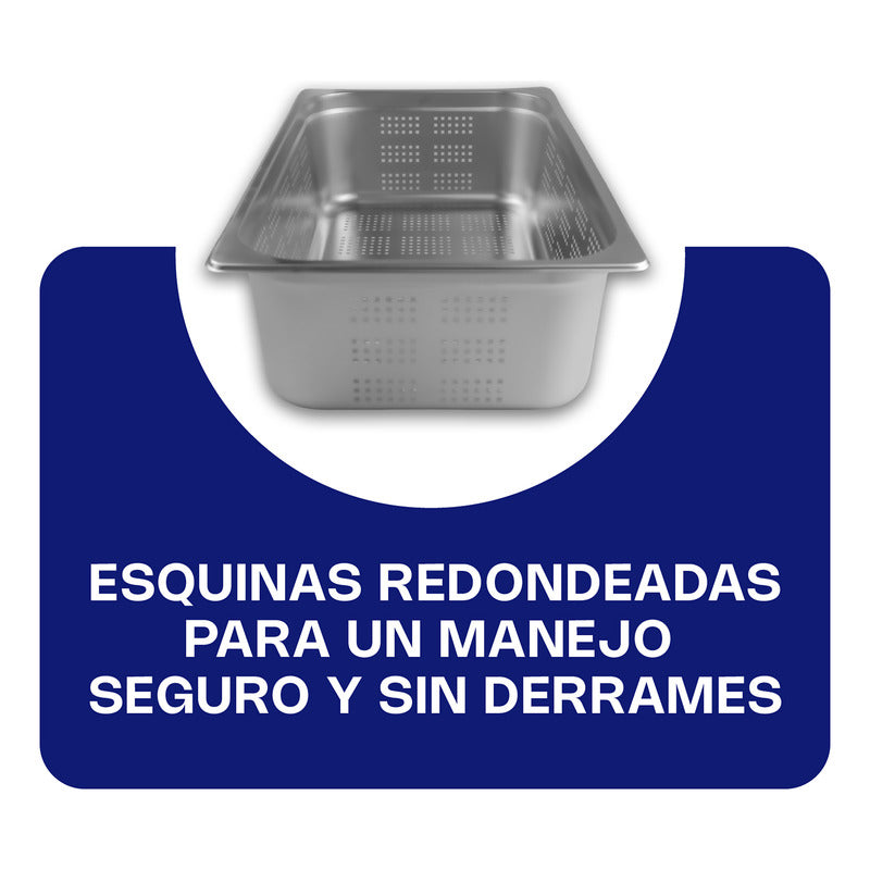 Inserto Acero Inoxidabl Perforado Entero 8 Pulgadas Inape-8