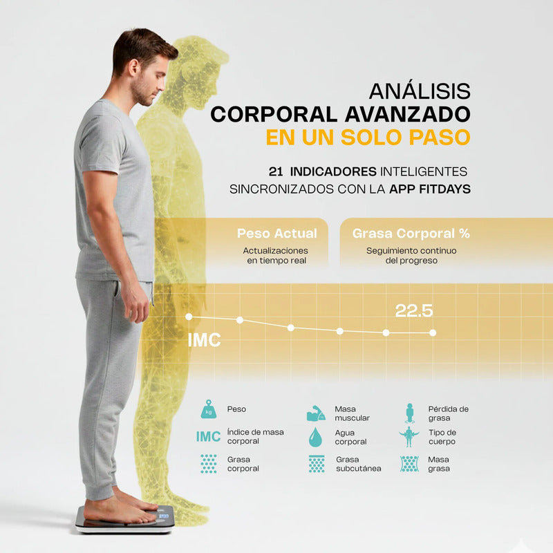 Báscula Inteligente Para Peso Corporal Babain-180ng 180 Kg Negro