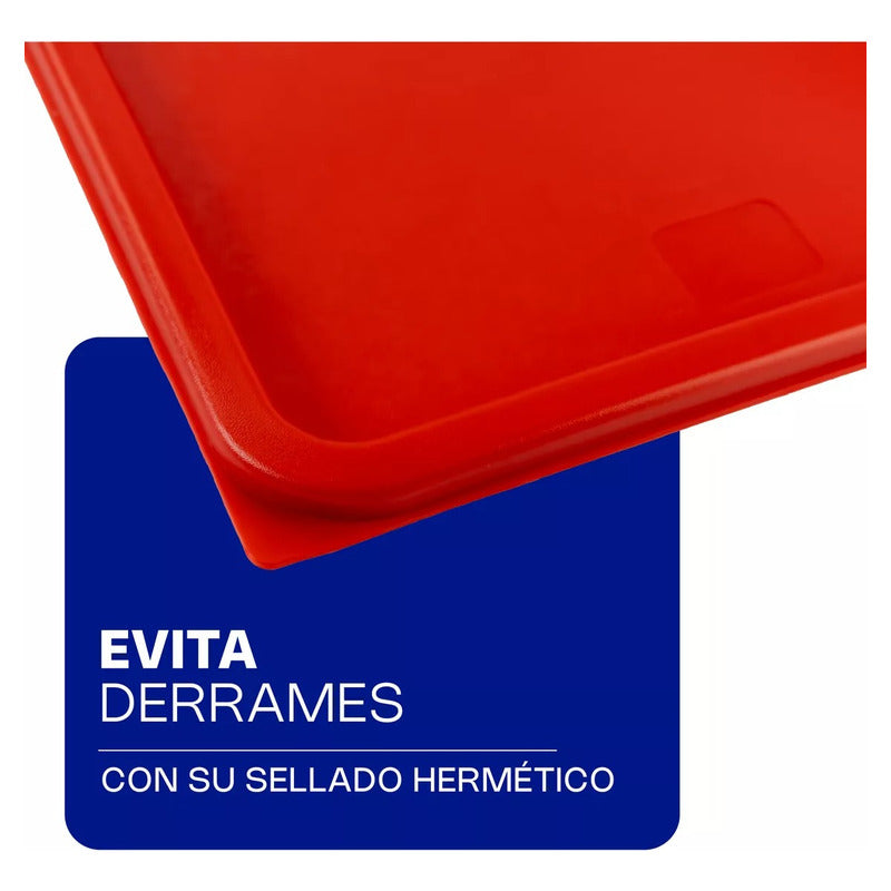 Tapa Roja Para Recipiente Cuadrado Caledonia Tapecu-1218r Rojo