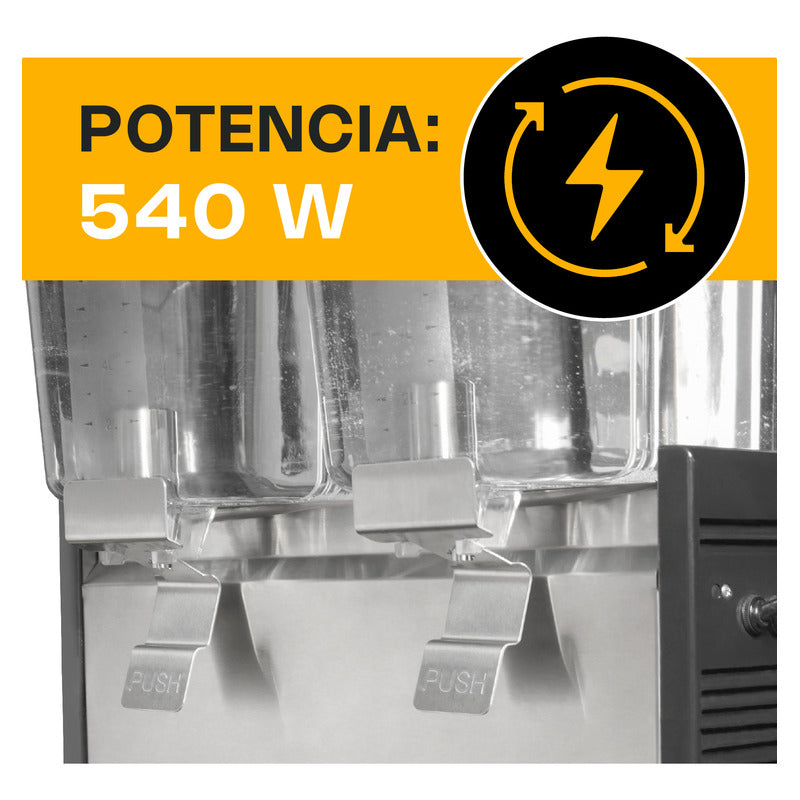 Dispensador Bebidas Frías Disbef-2t 2 Tanques De 18 Lt Rhino Negro