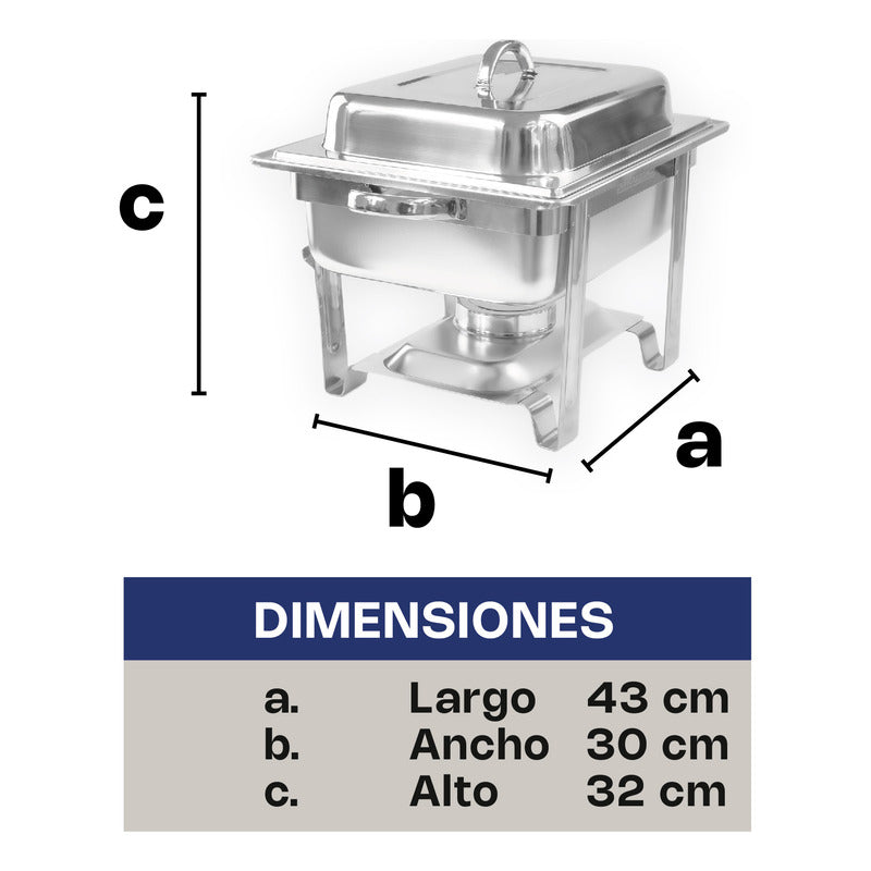 Chafer Rectangular Medio Caledonia Acero Inox Cheme-4