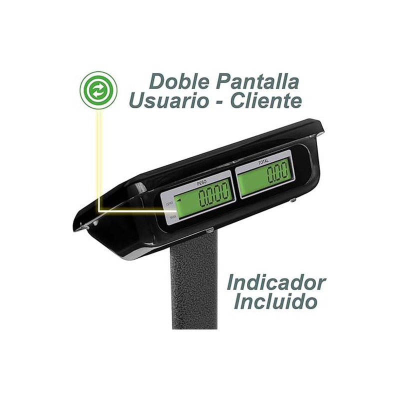 Báscula Electrónica De Plataforma 200 Kg Rhino Bapca-200 Color Negro