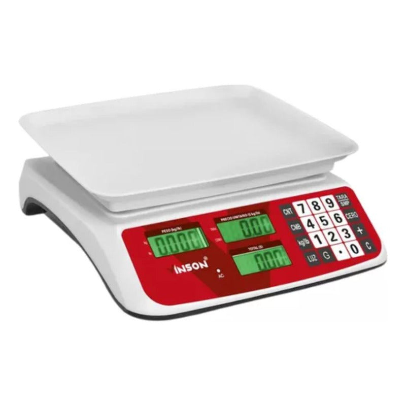 Báscula Comercial Digital Vinson Vins-20 20kg 29 Cm X 22 Cm Color Blanco