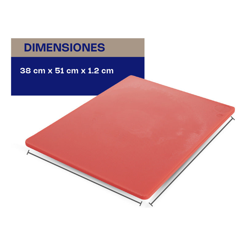 Tabla Para Cortar Roja 50x38.3x1.2 Cm Caledonia Tapaco-15r Liso Rojo
