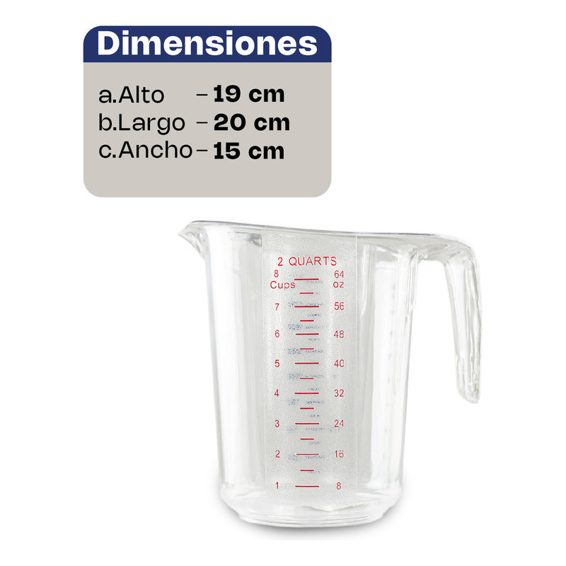 Jarra Medidora 2 Litros Caledonia Japome-2000 Transparente Transparente