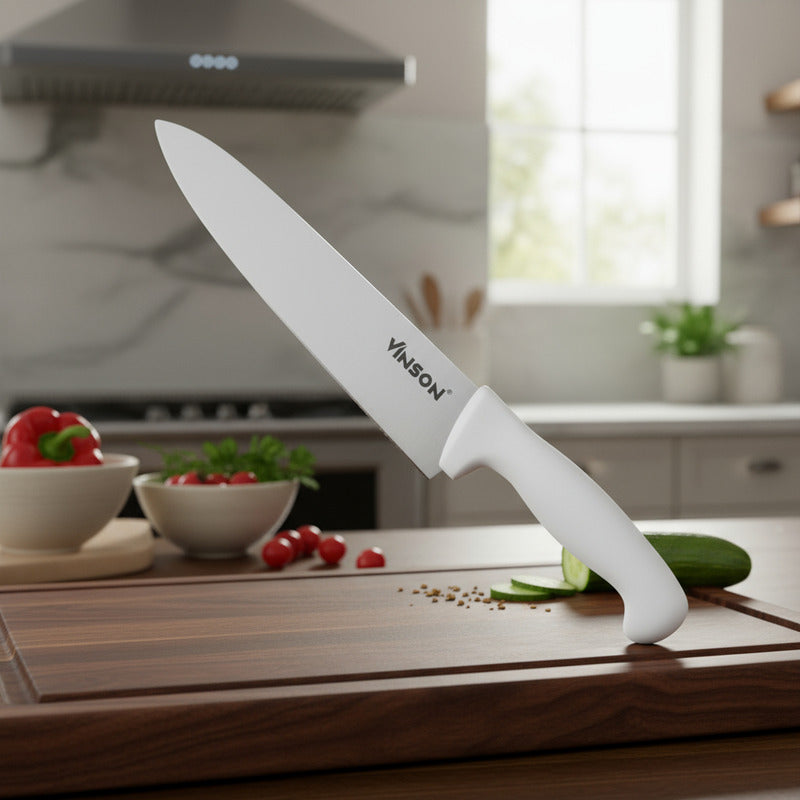 Cuchillo Chef Acero Vinson 8 Pulgadas Color Blanco