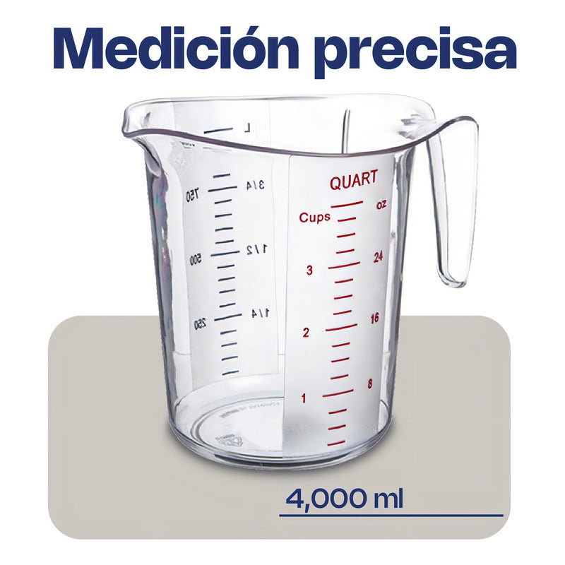Jarra Medidora 4000ml 4 Litros Caledonia Japome-4000 Sanke Transparente