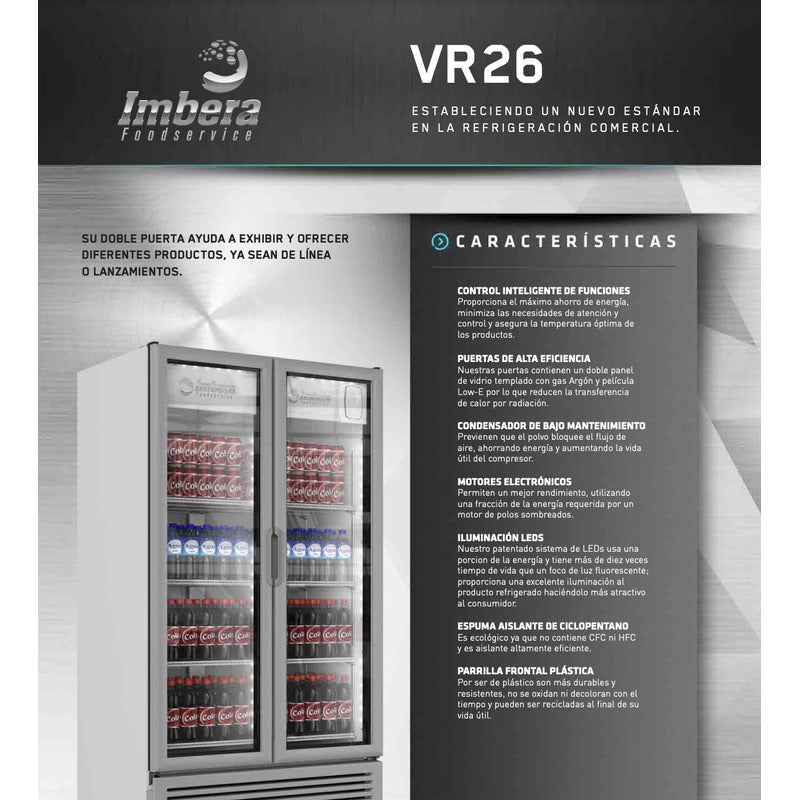 Refrigerador Comercial Vertical Imbera Vr26 2 Puertas Reyfri