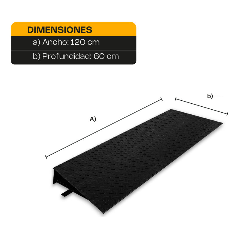 Rampa Para Bascula De Plataforma 60x120 Cm Ramp-12 Rhino Negro
