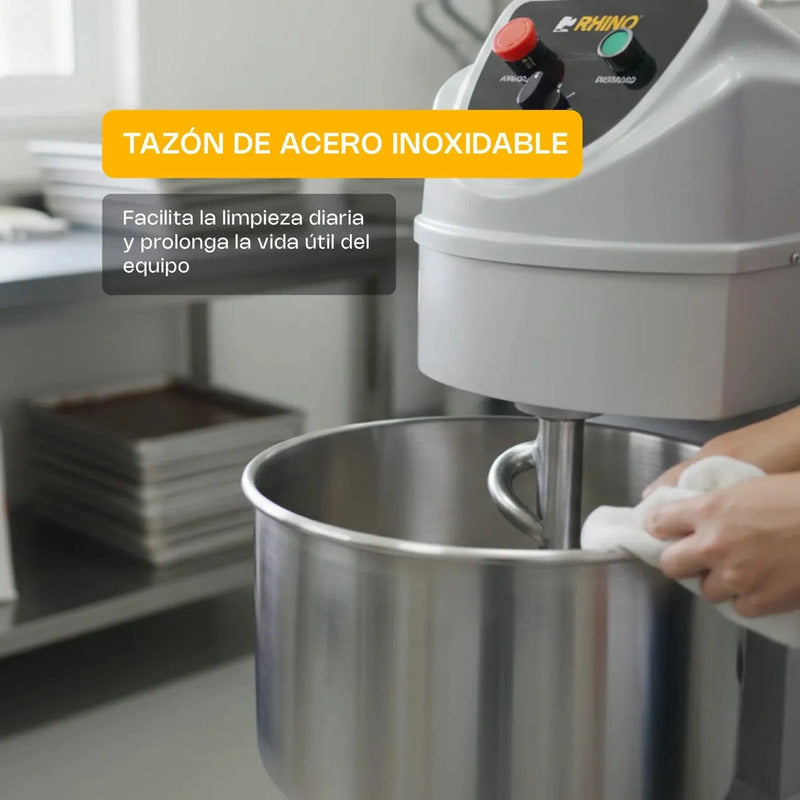 Amasadora Comercial Rhino Amasa-30 Lts 2hp Capacidad 13kg