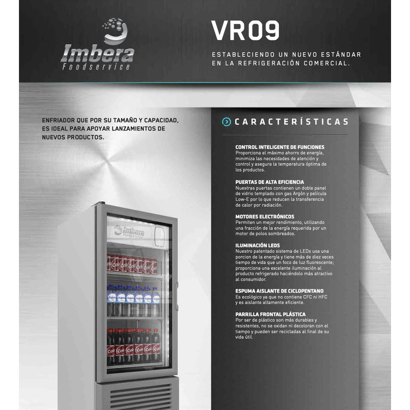 Refrigerador Comercial Vertical Imbera Vr-09 1 Puerta Reyfri Gris