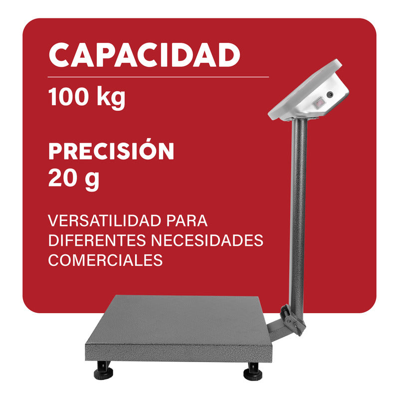 Báscula Digital Plataforma Plegable Vinson/rhino Baple100 Kg Rojo