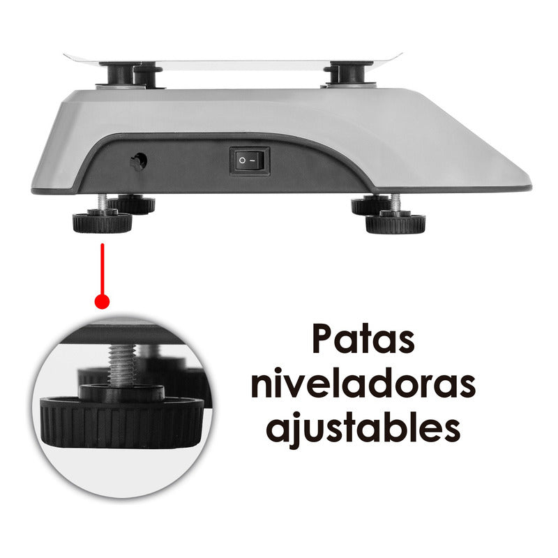 Bascula Electronica 20 Kg Con Puerto Usb Rhino + Cable Usb Gris