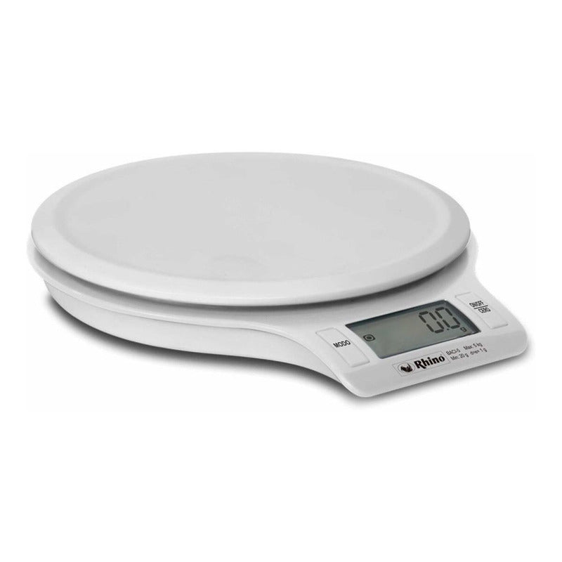 Báscula De Cocina Digital Rhino Baci-5 Pesa Hasta 5kg Blanca Blanco 5 Kg