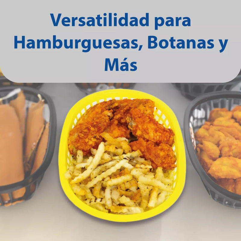 12 Canastillas Plásticas Amarillas Para Comida Camob-a Amarillo