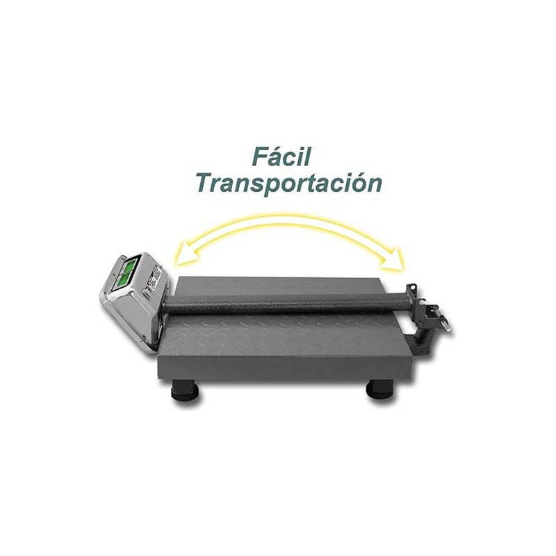 Báscula Electrónica De Plataforma 200 Kg Rhino Bapca-200 Color Negro