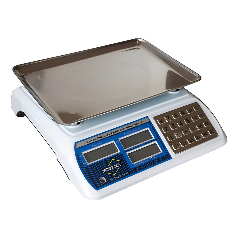 Báscula Comercial Digital Metrology Bpp-40 Kg Blanca Reyfri Blanco