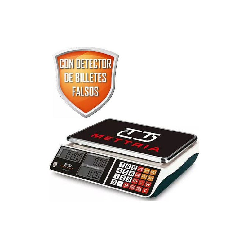 Balanza Digital Comercial Mettria Mtuv-40 40kg Lcd Acero Inoxidable