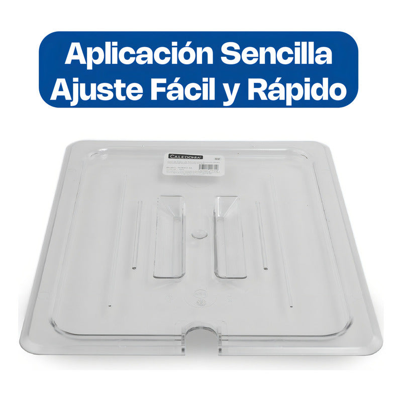 Tapa Para Inserto Ranurado Caledonia Policarbonato Rectangular 32x26cm Plateado