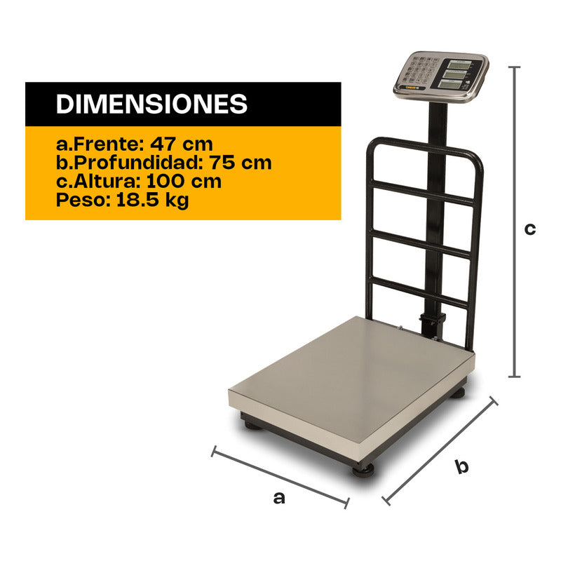 Báscula Plataforma Rhino Plegable 50g/500kg Bp500 Acero Inox - Gris