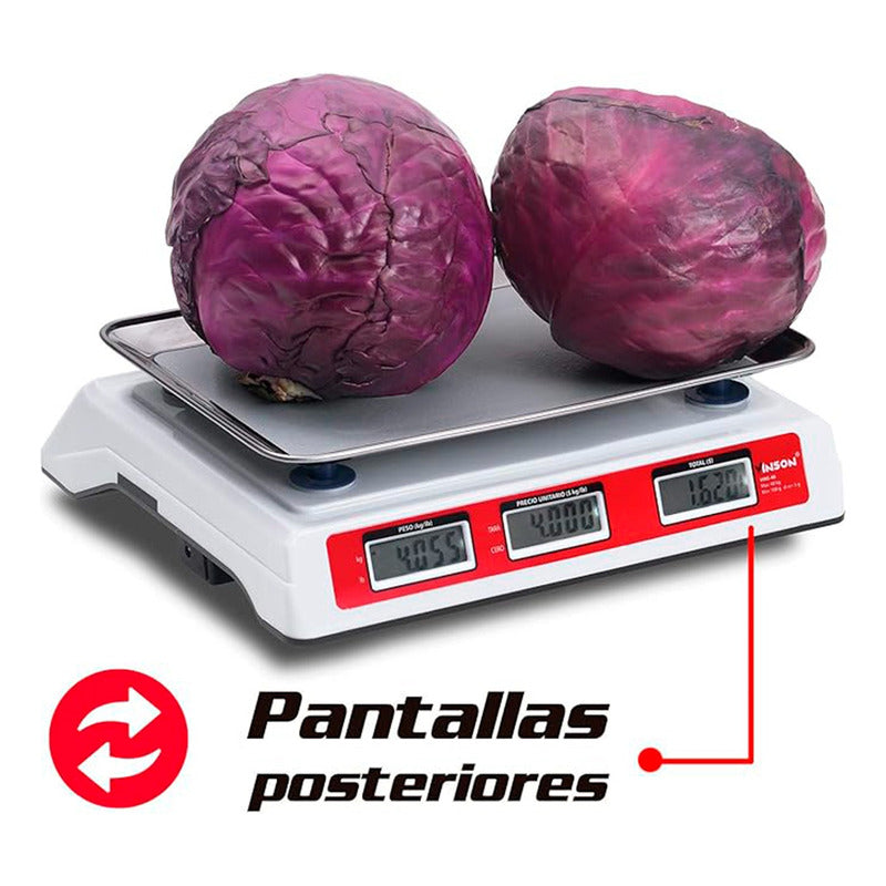 Báscula Comercial Digital Vinson Vins-40 40kg 33 cm X 24 cm Rojo