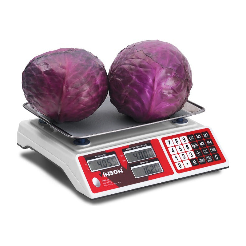 Báscula Comercial Digital Vinson Vins-40 40kg 33 cm X 24 cm Rojo