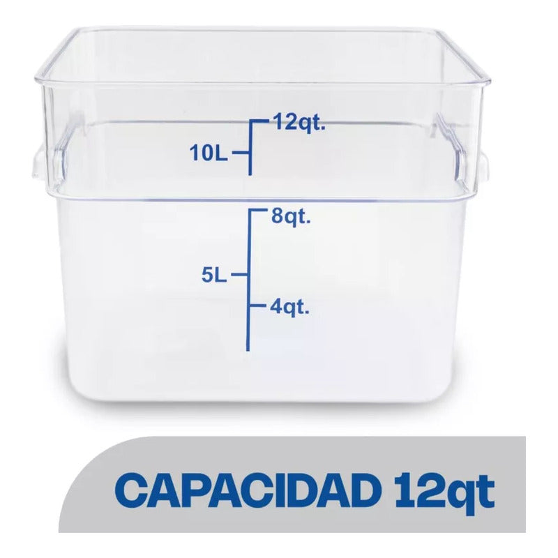 Recipiente Policarbonato Cuadrado 12qt Caledonia Repocu-12