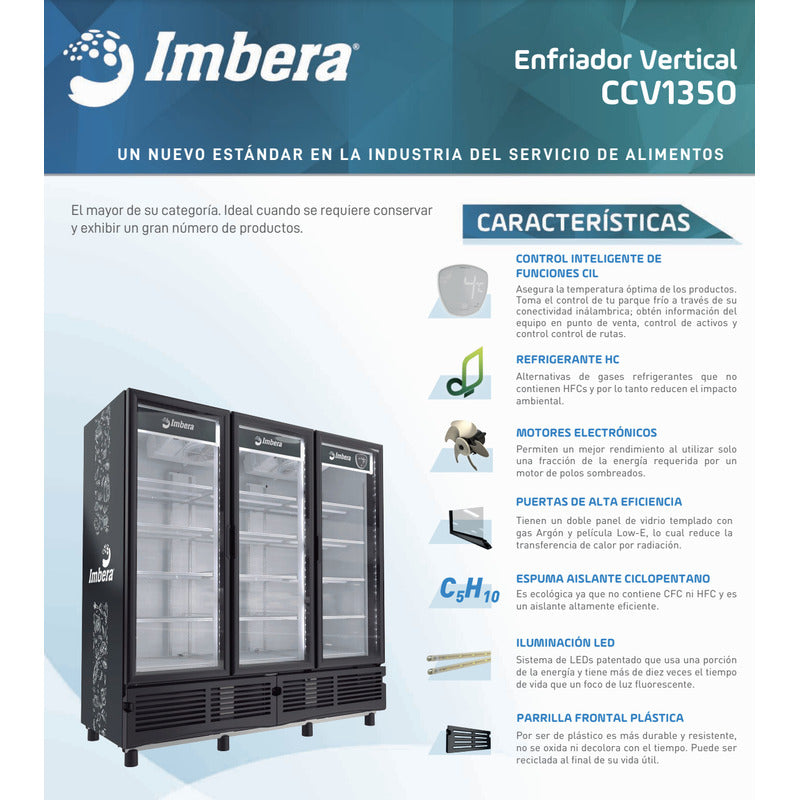 Refrigerador Comercial Cervecero Imbera Ccv-1350 72 Pies 3p Negro