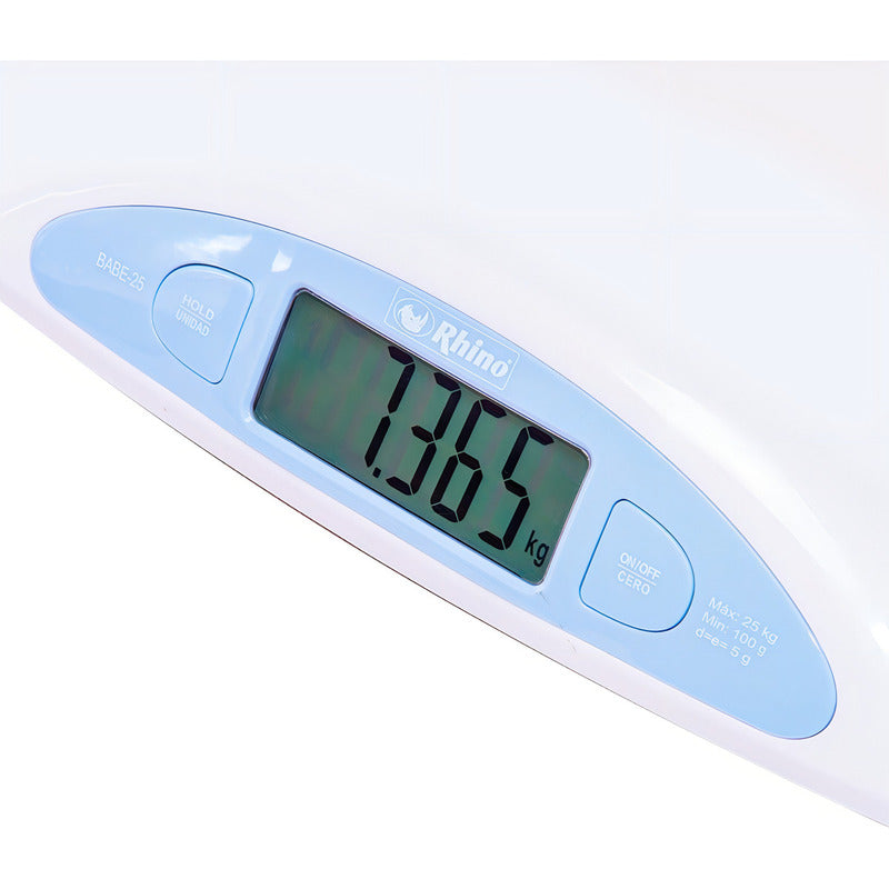 Bascula Digital Para Bebés 25 Kg Rhino Rbanda Blanco