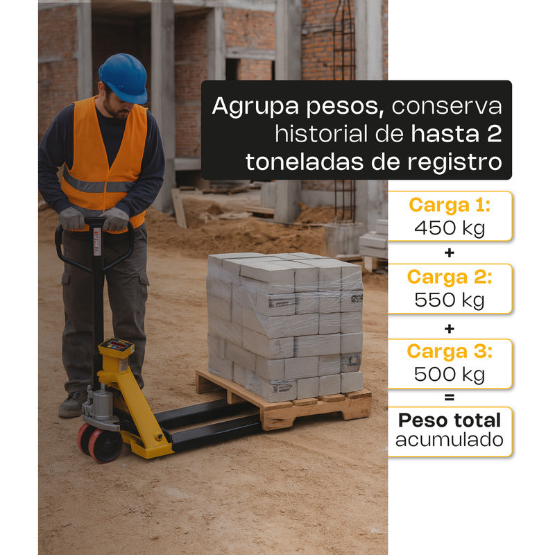 Báscula De Patín Rhino Bapat-2t 2000kg Con Control Remoto Amarillo