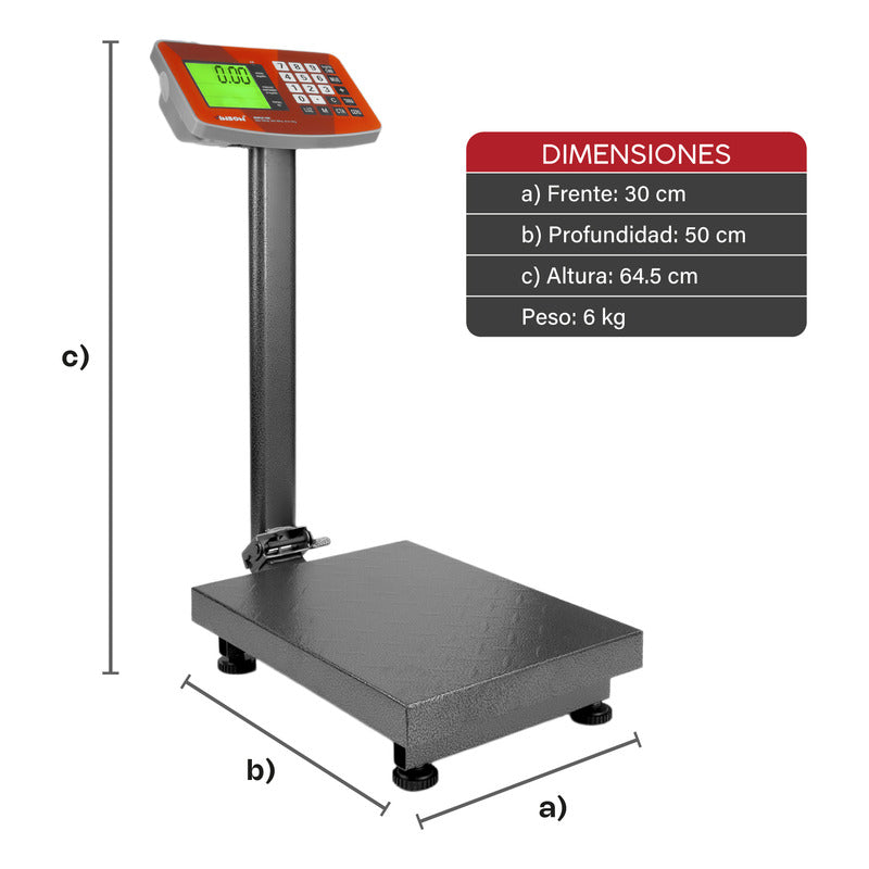Báscula Digital Plataforma Plegable Vinson/rhino Baple100 Kg Rojo