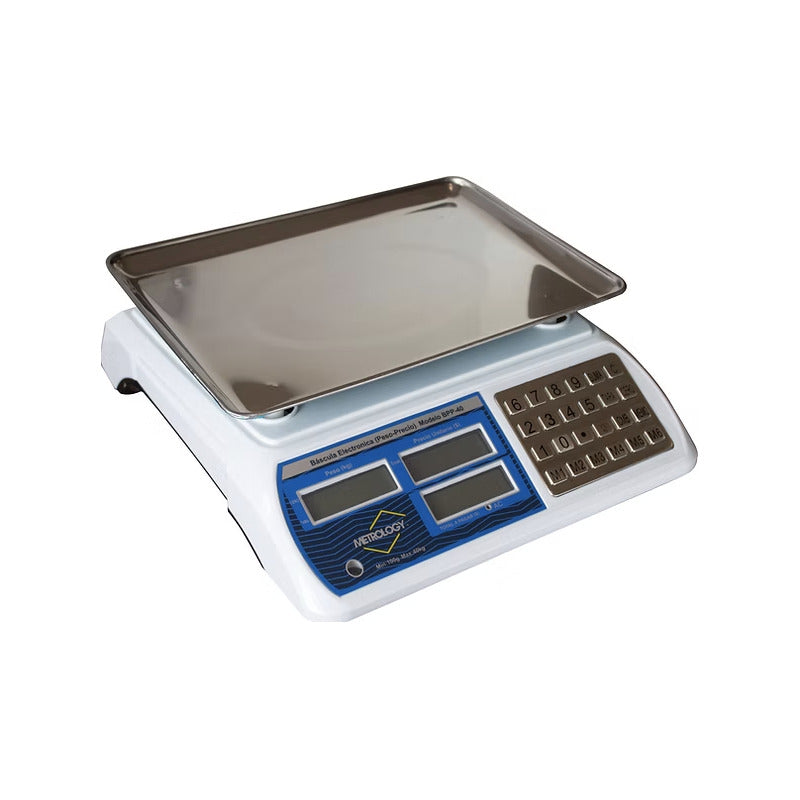 Báscula Comercial Digital Metrology Bpp-40 40kg Blanco 30 Cm X 22 Cm