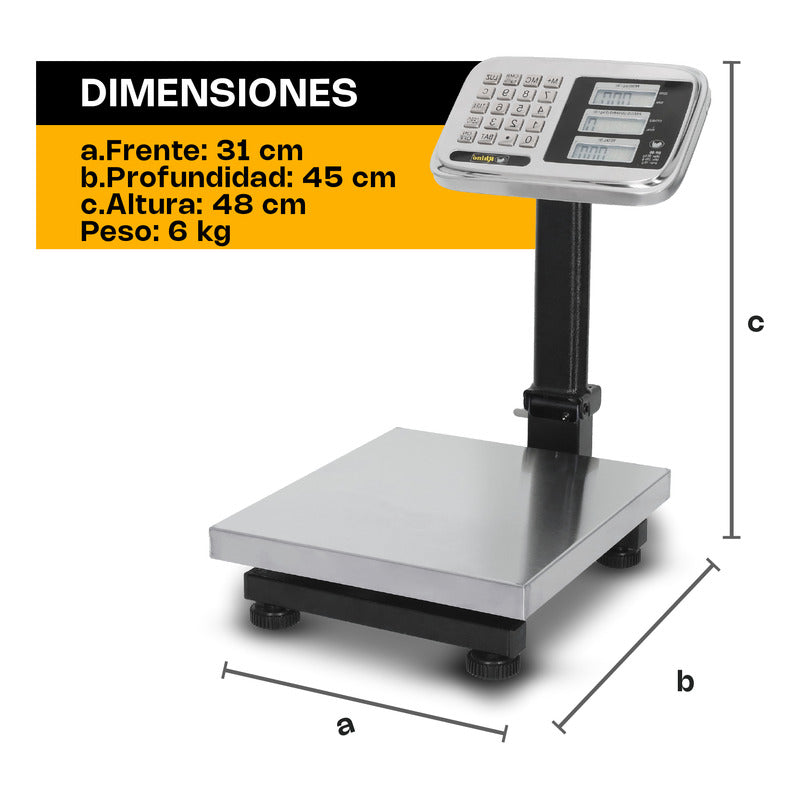 Báscula Comercial Digital Rhino Bp-80 80kg 40 cm X 30 cm