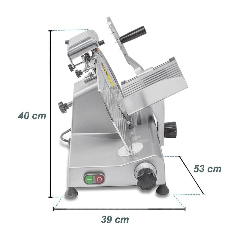 Rebanadora Jamon Marca Rhino Cuchilla Acero De 275mm  Gris