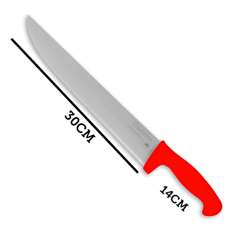 Cuchillo Bistecero Recto 12 Pul Caledonia Rhino Cabir-12r Color Rojo