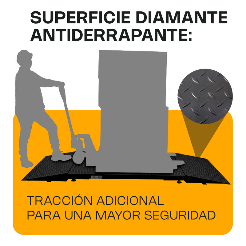 Rampa Para Bascula De Plataforma 60x120 Cm Ramp-12 Rhino Negro