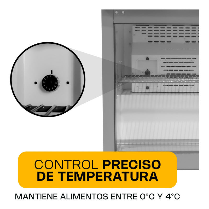 Mesa Refrigerada Bajo Barra Rhino Merbaj-27 1/10 Hp 0 A 4°c Plateado
