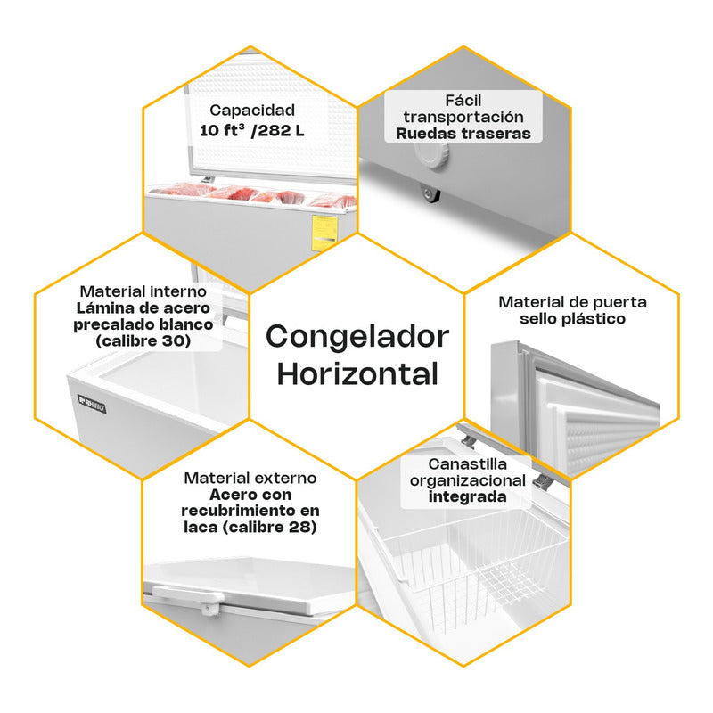 Congelador Horizontal Congeco-10 Rhino Color Blanco Reyfri Blanco