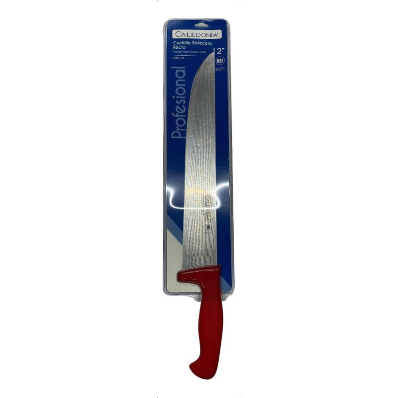 Cuchillo Bistecero Recto 12  Color Rojo Caledonia Cabir-12r Rojo