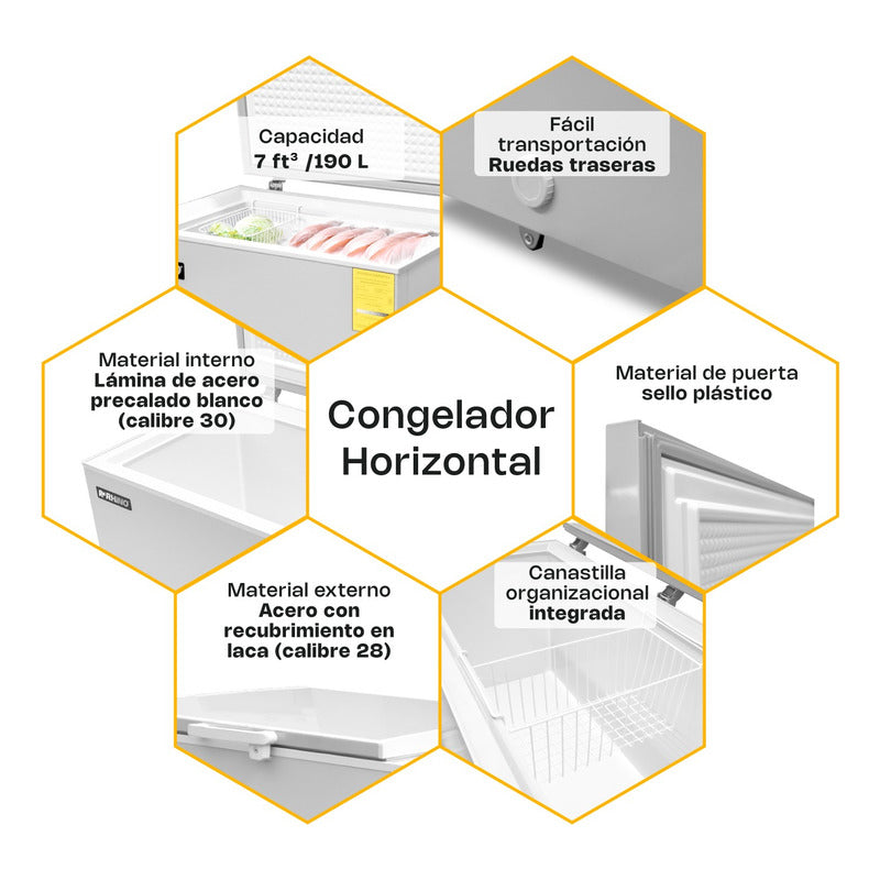 Congelador Horizontal Congeco-7 Rhino Color Blanco Reyfri Blanco