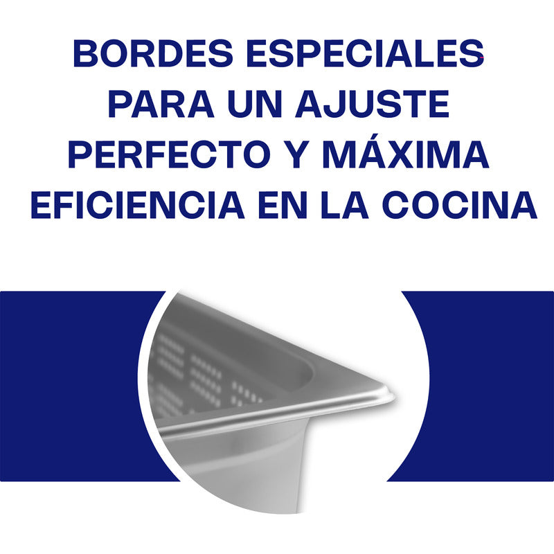 Inserto Acero Inoxidabl Perforado Entero 8 Pulgadas Inape-8