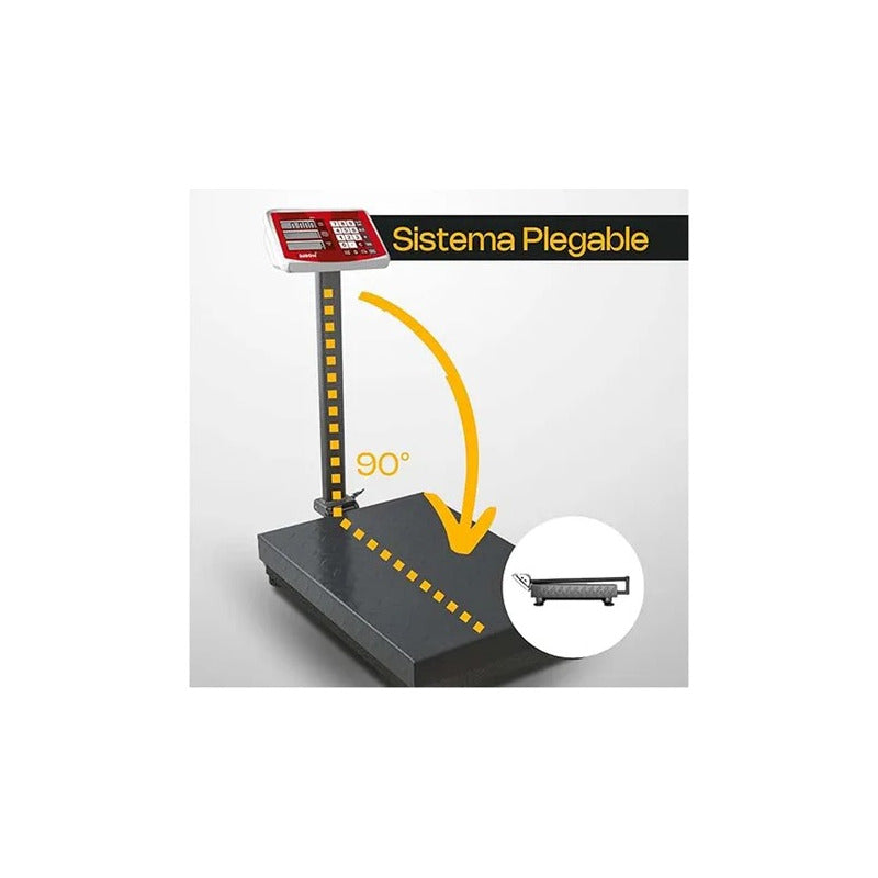 Báscula Digital Comercial Advance Rh 400kg Plataforma Acero Pantalla Led Negro