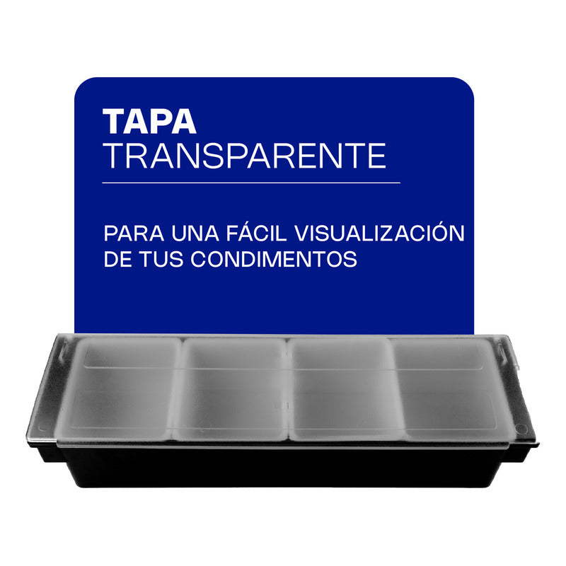 Caja Condimentos Caledonia Caco-4 Especias Ensaladas Cocina Negro