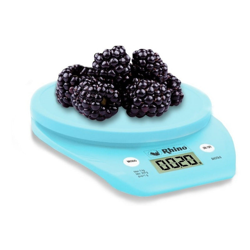 Báscula De Cocina Digital Rhino Bacita-5 Hasta 5kg Azul Turquesa 5 Kg