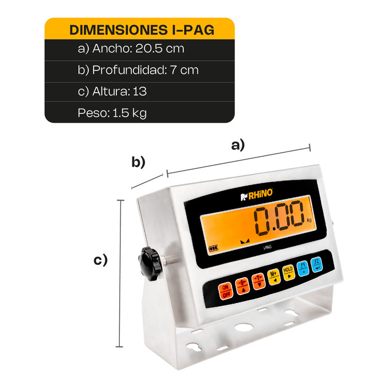 Indicador Para Bascula A Prueba De Agua Rhino I-pag Gris