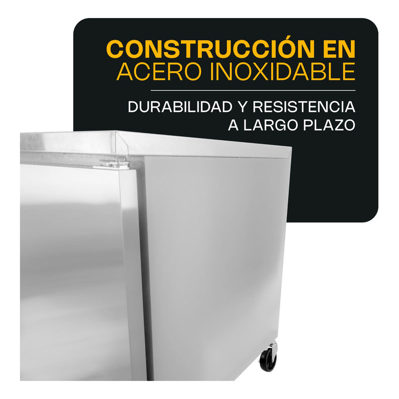 Mesa Refrigerada Bajo Barra Rhino Merbaj-27 1/10 Hp 0 A 4°c Plateado