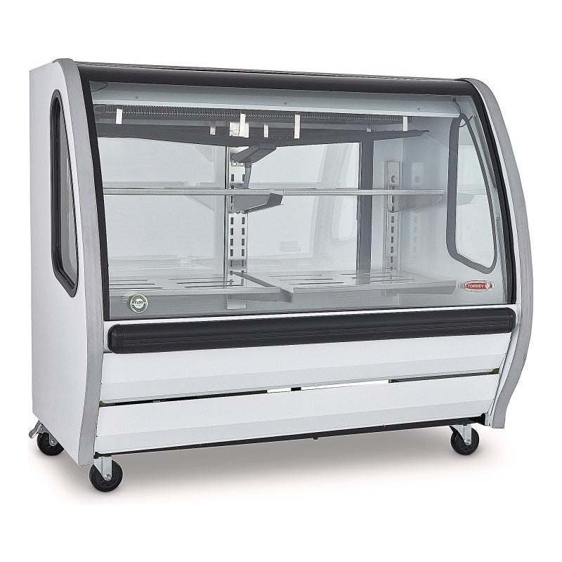 Vitrina Delicatessen Torrey Tem-150 Color Blanco 1.5m Reyfri Curvo