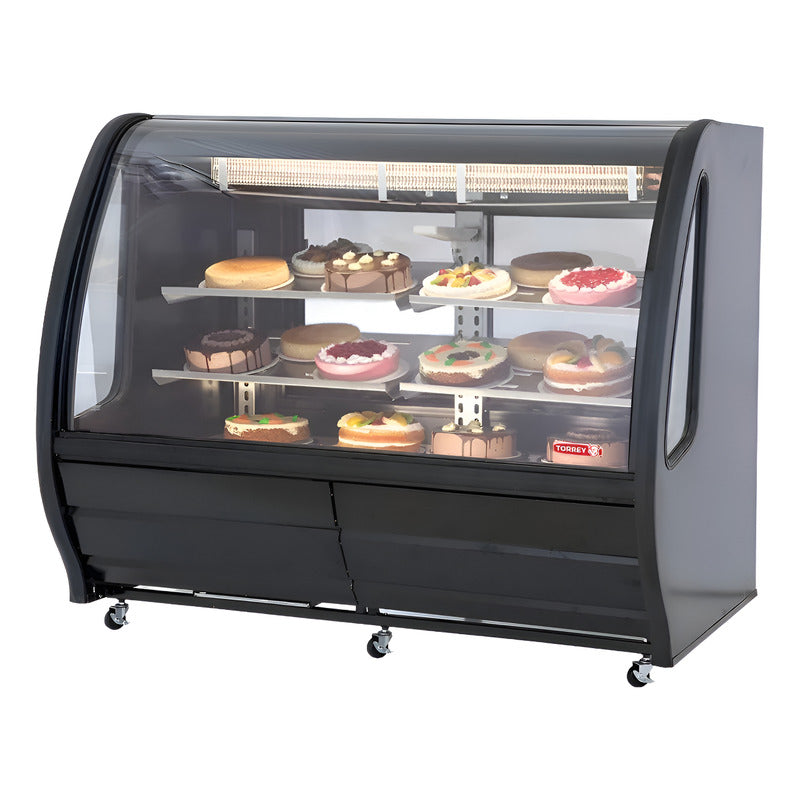 Vitrina Torrey Delicatessen Negra Vidrio Panorámico Tem150n Curvo